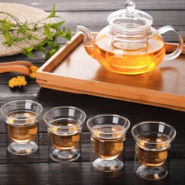 

wine glasses 4 pcs 80 ml double wall coffee glass creative bottom tea mugs cute milk juice whisky cup drop