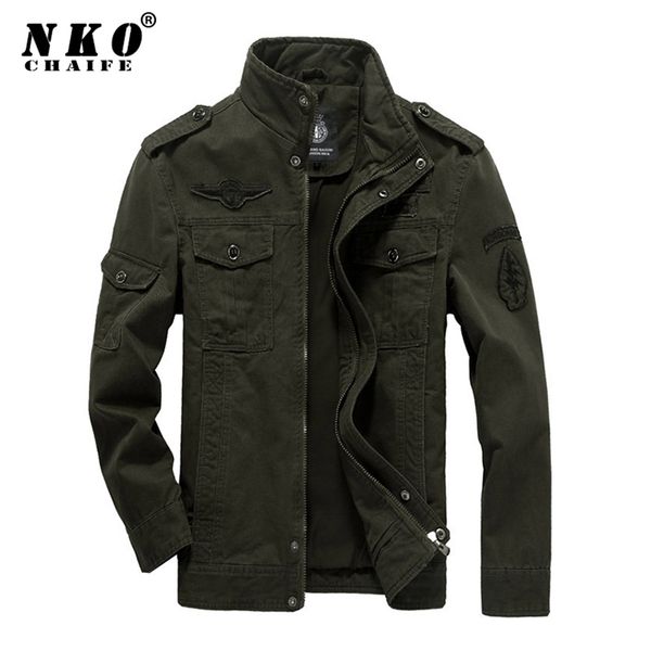 CHAIFENKO Giacca militare in cotone da uomo Bomber Soldier MA-1 Style Army s Coat Casual Pilot Tactics M-6XL 211217