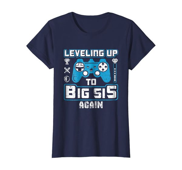 

leveling up to big sister again game t-shirt, White;black