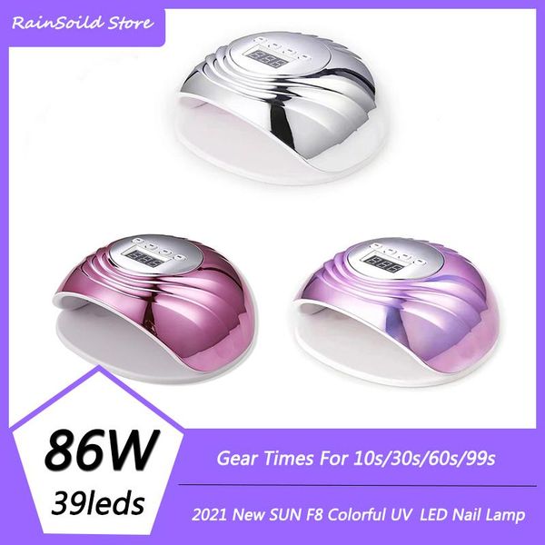 

nail dryers uv 86w sun f8 colorful manicure lamp 39/leds ice for drying gel oil 10s/30s/60s/99s timer auto induction