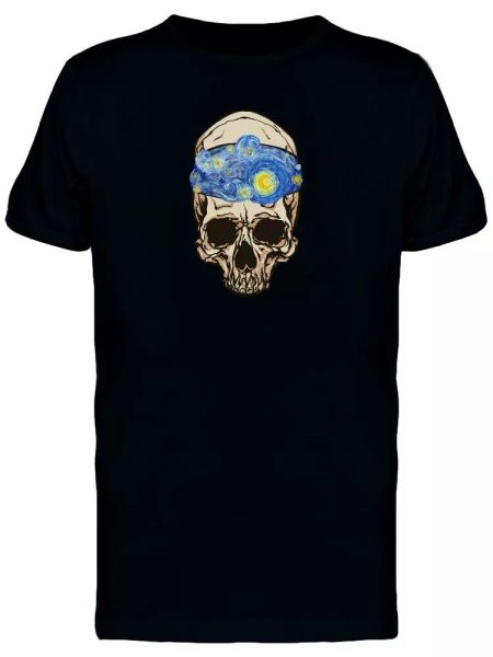 

skull with universe inside men's tee -image by shutterstock, White;black