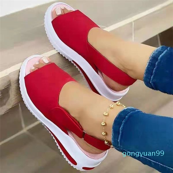 

new women sandals female shoes summer wedge comfortable sandals ladies slip-on flat sandals women sandalias -1, Black