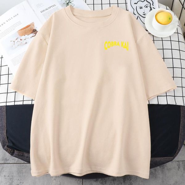 

women's t-shirt american action comedy yellow kai print woman t shirtsimple big-size streetwear loose tee breathable tshirts women, White
