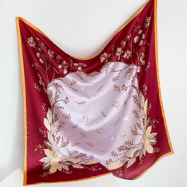 

scarves koi leaping fashion flower print silk scarf female summer sunscreen shawl headscarf beach gift, Blue;gray