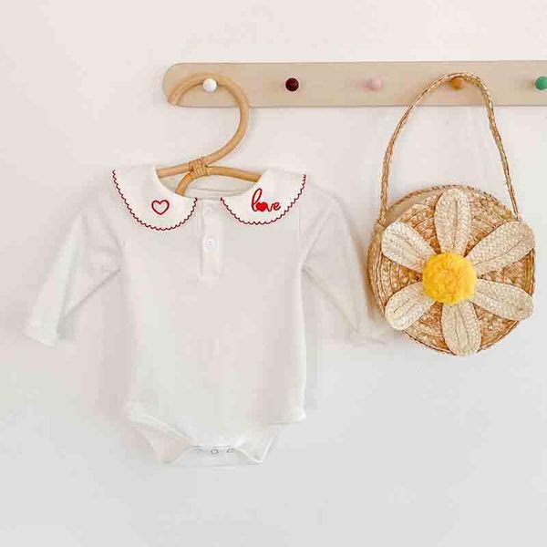 

jumpsuits born baby bodysuit autumn cotton knitted girls jumpsuit embroidered doll collar infant bodysuits toddler costumes, Blue