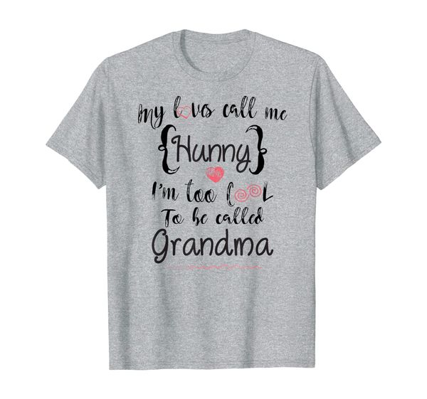 

grandchildren love call me hunny too cool grandma t-shirt, White;black