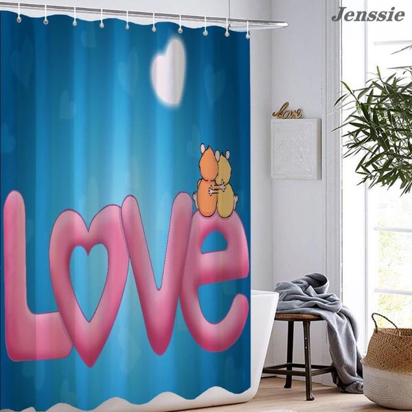 

shower curtains 3d pink letters love printing curtain you and me note waterproof polyester bath bathroom decor