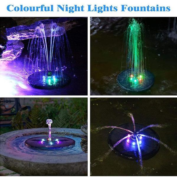 

solar water fountain pump colorful led lights floating lawn decoration pools garden swimming pond g3y6 decorations