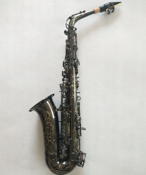 Top A-901 E Flat Alto Saxophone Black Nickel Gold Strumenti Super Treat Professional Grade