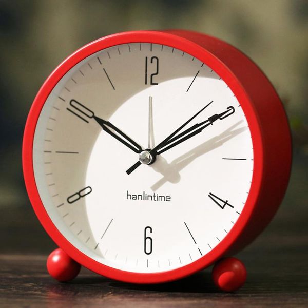 

other clocks & accessories simple 4 inch silent pointer deskround alarm clock digital mute table bedroom bedside with night light minima