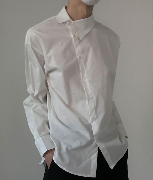 

custom plus size fashion and personality high grade asymmetric crooked collar shirt s~6xl men's casual shirts, White;black