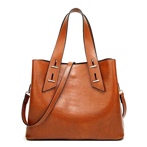 

cross body 2021 oil wax leather shoulder bags for women handle bag luxury handbags vintage trendy big tote bolsa feminina