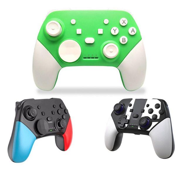 Controladores de jogo Joysticks Wireless Bluetooth Controller Joystick 6 eixos Giroscópio Double Vibration Console Gamepad para Switch Pro