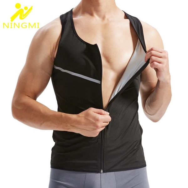 

women's shapers ningmi neoprene sweat sauna vest body waist trainer slimming shapewear shaper corset for men, Black;white