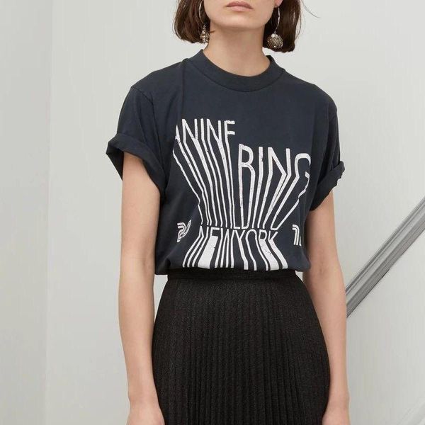 

women's t-shirt rowling black letter graphic tees woman summer round neck short sleeve cotton shirt casual vintage classic 2021, White