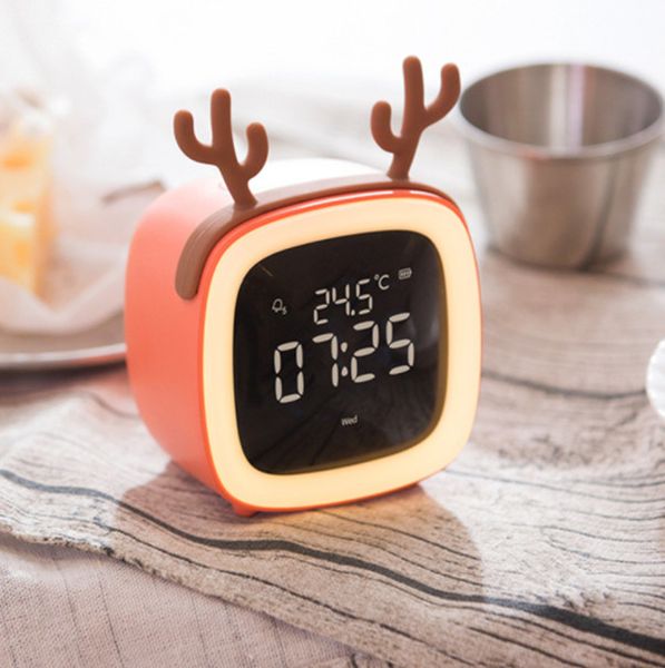 Os mais recentes relógios de mesa, fofo animal de estimação TV de Televisão infantil Snooze LED Relógio eletrônico USB Carregamento Student Clock