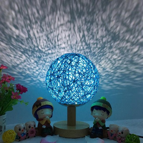 

night lights sepak takraw remote control lamp 16 color optional rattan usb charging star sky projection living room bedroom