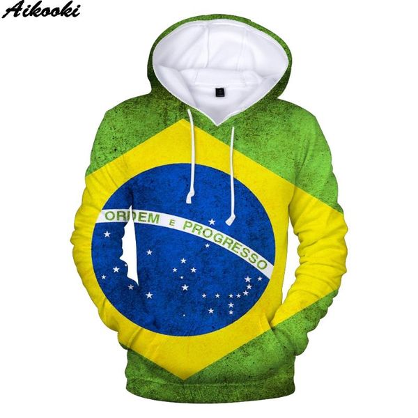

men's hoodies & sweatshirts brazil flag 3d men women casual harajuku patriotic sweatshirt mexico/ portuguese and other countries hoodie, Black