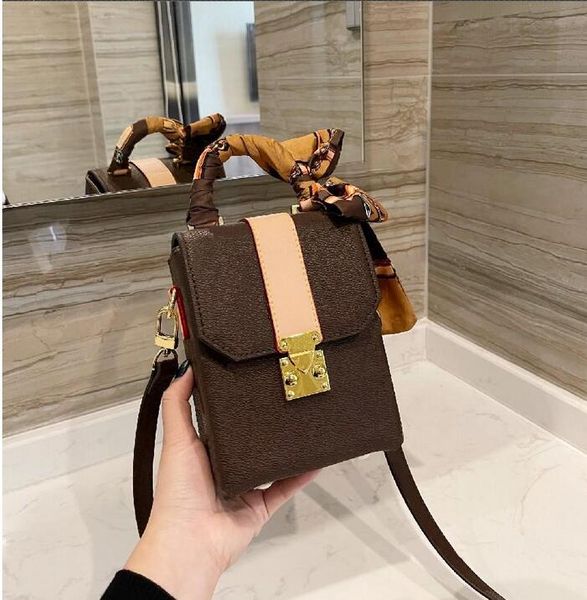 

designer cross flip bags mobile brown womens functional classic print little box ribbon classic handbag dimensional decorated body three bag