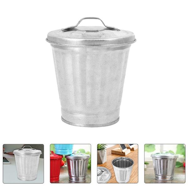 

waste bins 1pc deskmini garbage recycling container storage bin pot