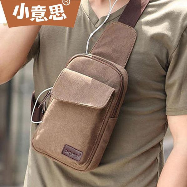 

waist bags 020418 man canvas chest bag male messenger
