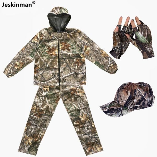 

hunting sets autumn spring pine camo anti-mosquito fishing jacket pants outdoor breathable bionic camouflage cs combat military suit