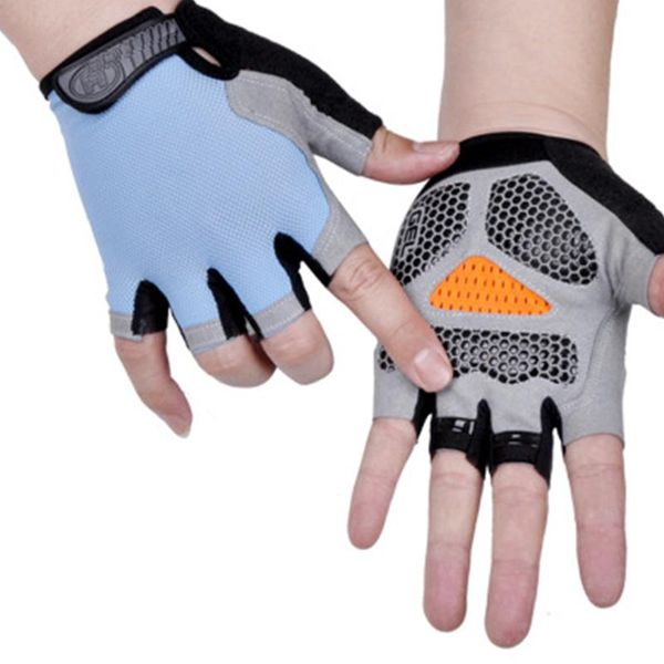 

cycling gloves bicycle half-finger breathable non-slip mountain road bike gym sports camping hiking glove, Black