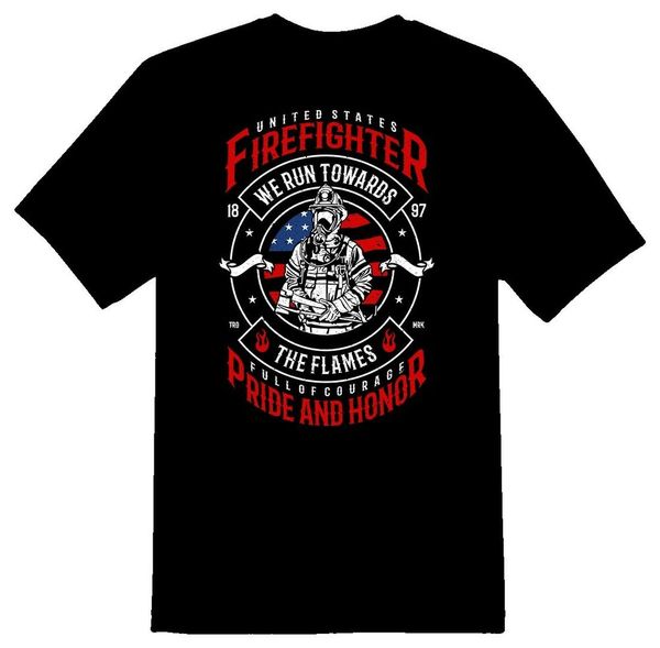 

firefighter full of courage pride and honor tee shirt black or white, White;black