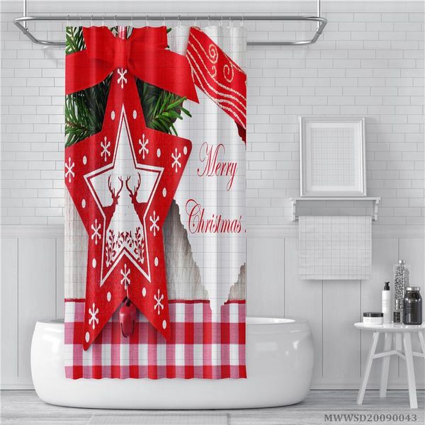 

shower curtains 3d santa claus print bathroom decor waterproof curtain with hook rings for kids adult
