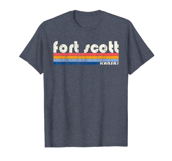 

vintage 70s 80s style fort scott ks t-shirt, White;black
