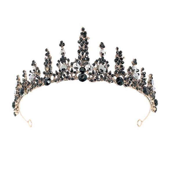 

hair clips & barrettes 1pc charming baroque style headdress crystal decoration crown (black), Golden;silver
