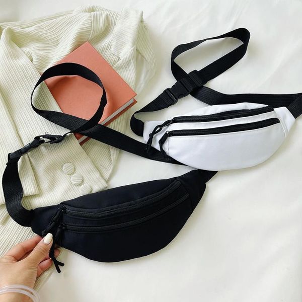 

waist bags fashion women solid color crossbody shoulder bag casual ladies small packs multi layers female chest street messenger