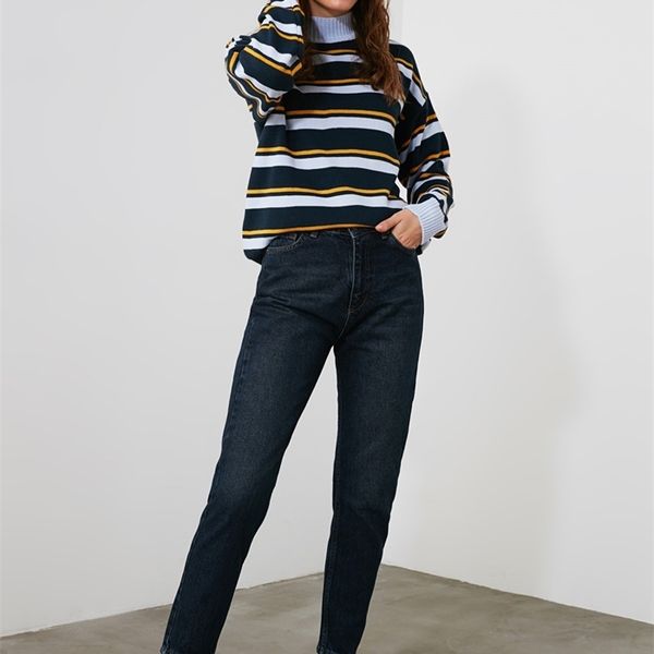 

trendyol high bel mom jeans twoaw21je0508, Blue