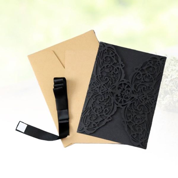 

10pcs cut lace openwork invitation cards hollow-out floral modern paper for lesser bairam greeting