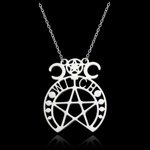 

pendant necklaces astaroth sigil goetia stainless steel necklace solomon demon satan satanique patch pin jewelry christmas gift, Silver
