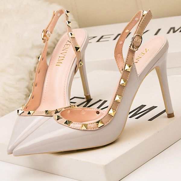

red bottoms high heels patent leather peep toes pumps for women wedding party luxurys designers studded spike banquet stylist shoes, Black
