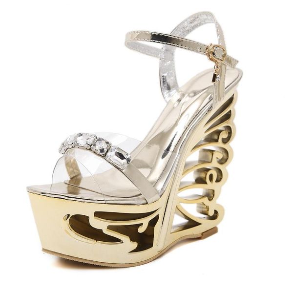 

summer fashion women shoes leather buckle wristband metal decorative with super high heel sandals woman platform, Black