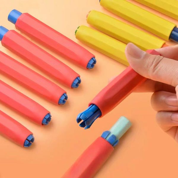 

chalk cover holder case set protect your hands for school teacher teaching kids graffiti pen lot pencil grip refills, Black;red