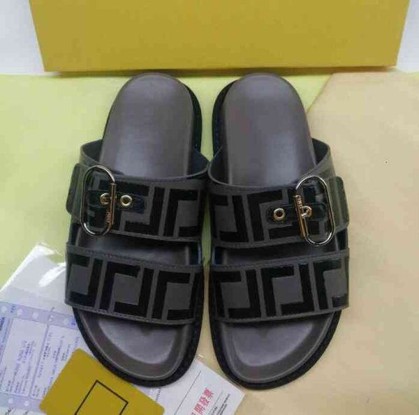 

sandals slide slipper designer summer sandals fashion men beach indoor flat flip flops leather lady women shoes ladies slippers size 35-45 w, Black