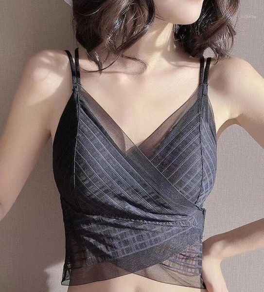 

women's sling net yarn underwear sleepwear vest camisoles & tanks, Black;white