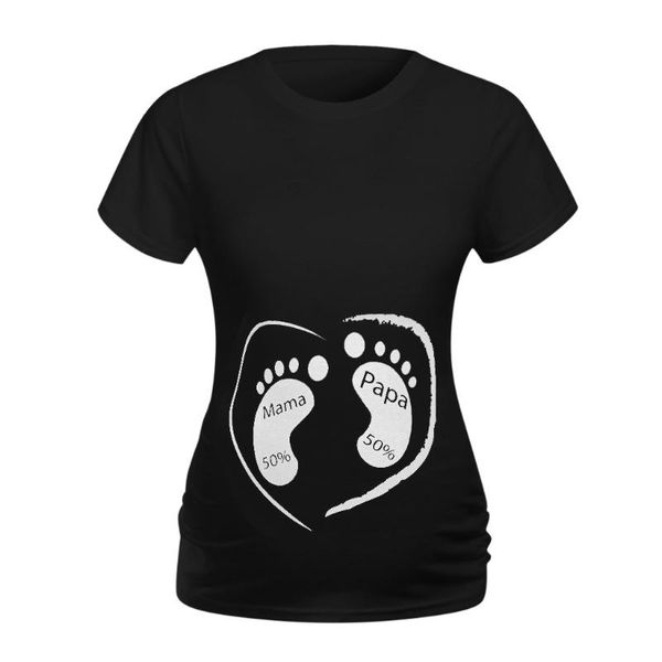 

maternity & tees women t-shirt short sleeve round neck cartoon print summer female tee shirt multifunctional nursing cloth, White