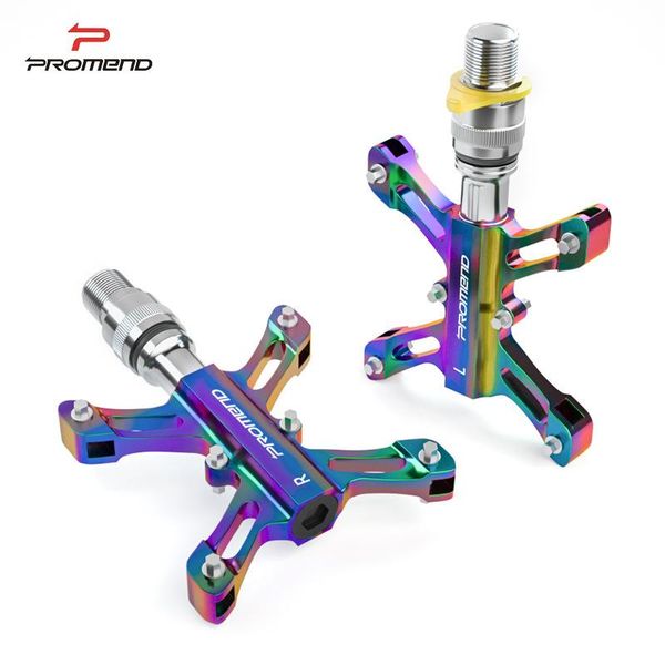 

bike pedals promend colorful electroplating belt quick release bicycle pedal aluminum alloy folding ultralight road bicycles pd-f57qy