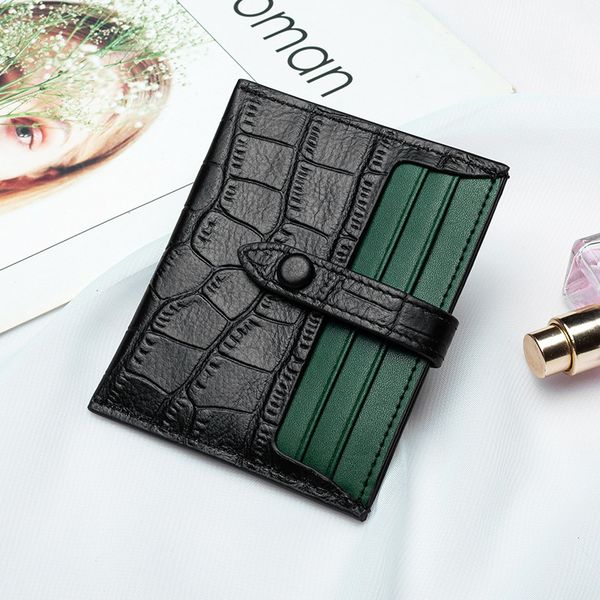 

designer bags real pickup women s ultra-thin credit card clip cowhide crocodile wallet holder luxury, Brown;gray