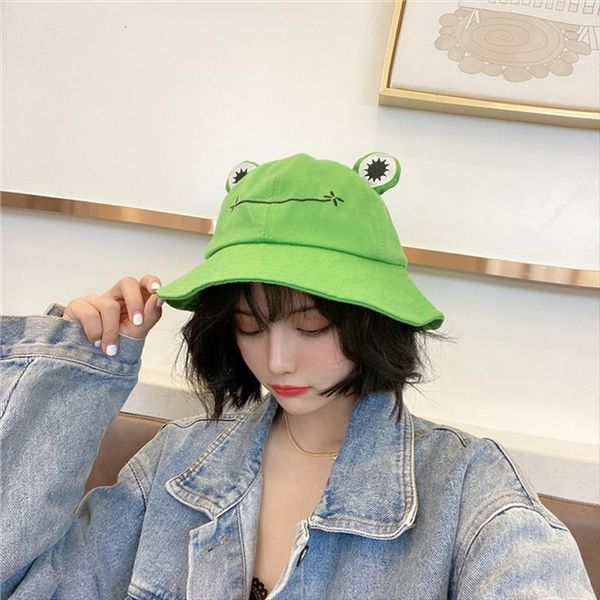 

autumn sunscreen fisherman cap beach women caps outdoor fishing hunting sunhat headwear foldable cotton cute frog bucket hats, Blue;gray