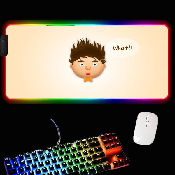 

mouse pads & wrist rests anime question mark big mousepad rgb gaming accessories desk mat led luminous 7 color xxl computer keyboard pad sma