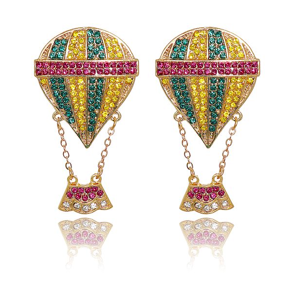 

bohemia balloon rhinestone earrings female crystal earrings drop dangle for women fashion xmas jewelry party gift, Silver