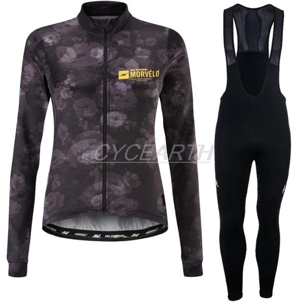 

racing sets 2021 morvelo autumn long sleeve pro cycling jersey female bike clothes sports wear bicycle clothing maillot uniform, Black;blue
