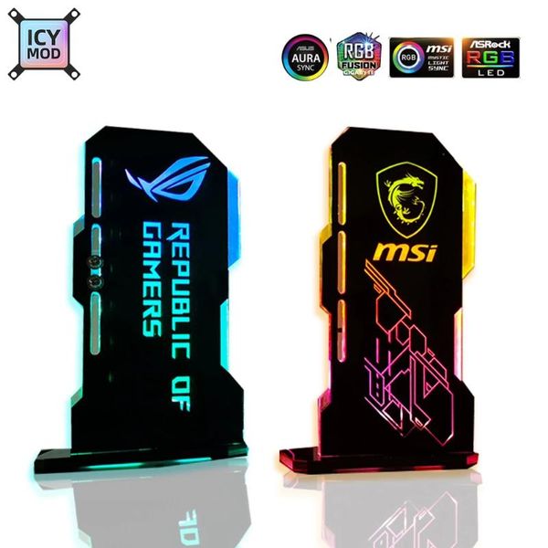 

fans & coolings customizable a-rgb vga holder vertical gpu bracket customize video card support 5v 3pin aura chassis water cooler custom mod