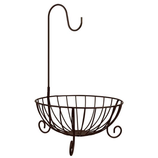 

storage baskets winomo metal fruit basket with detachable banana hanger counterstand holder bowl for home kitchen (bronze)