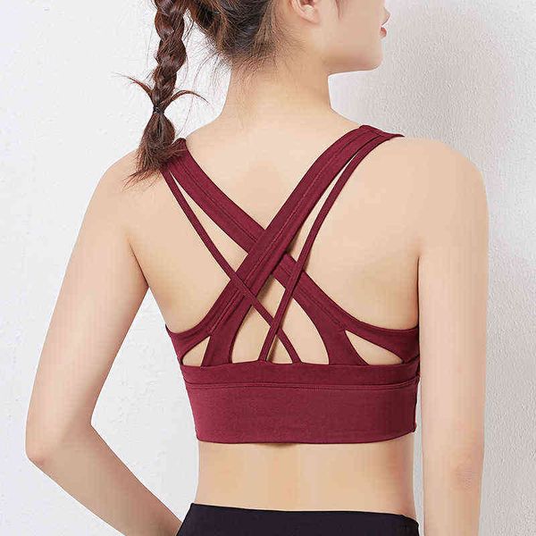 

women's tanks camis 2022 yoga cloth summer women's bra vt shockproof running fitns beautiful back sports underwear, White